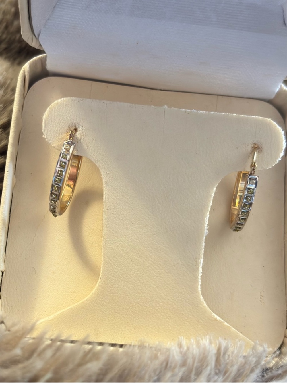 14k Gold Oval Hoop Diamond Earrings Women's Jewelry